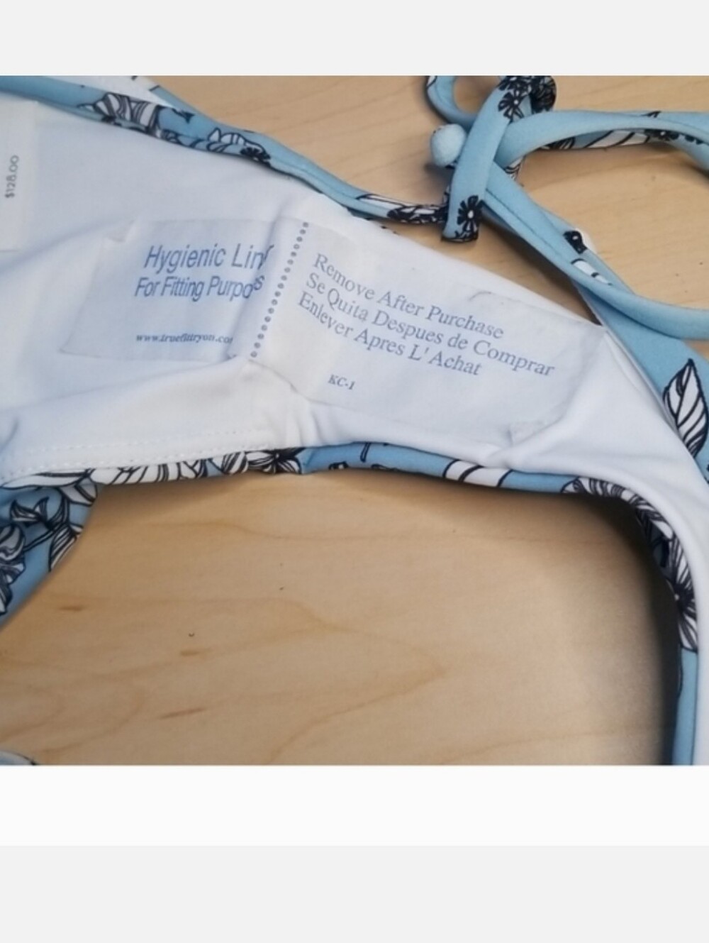NWT Veronica Beard Gavitella floral blue bikini bottom string tie - Picture 6 of 7